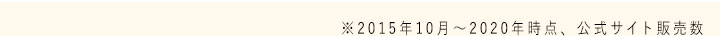 ※2015年10月~2020年時点、公式サイト販売数