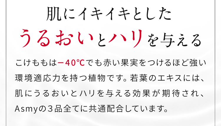肌にイキイキとしたうるおいとハリを与える