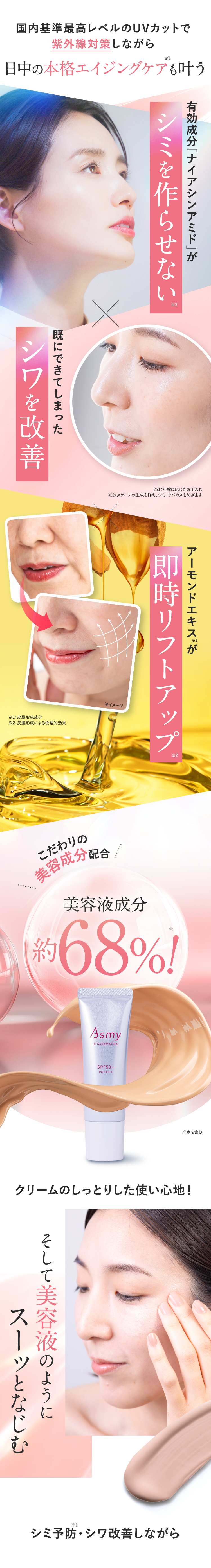 国内基準最高レベルのUVカットで紫外線対策しながら中の本格エイジングケアも叶う