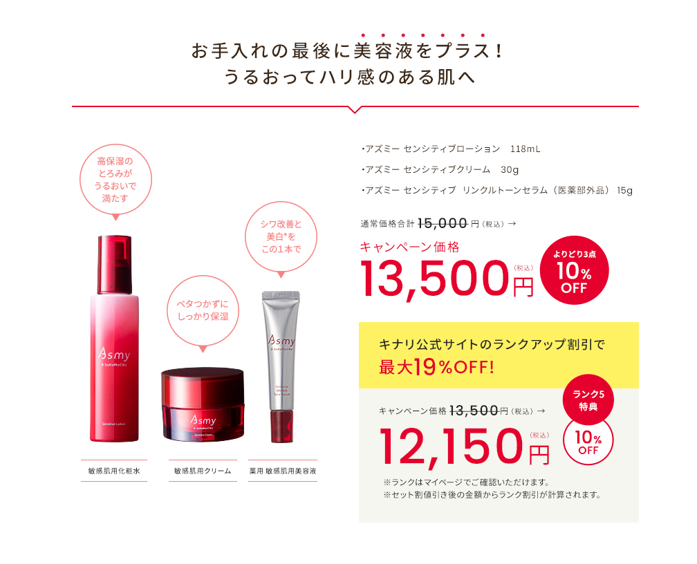 ライン使いで、肌のうつくしさをつみあげていく 経済的でエコなレフィルセット