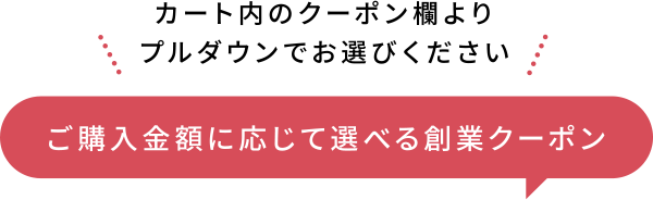 ご購入金額に応じて選べる創業クーポン
