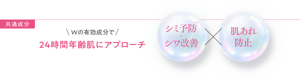\Wの有効成分で/24時間年齢肌にアプローチ