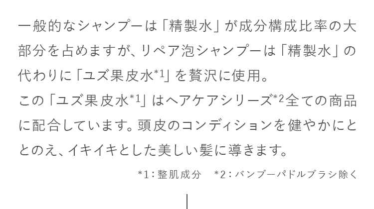 頭皮のコンディションを健やかにととのえ、イキイキとした美しい髪に導きます。