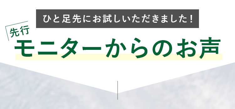 モニターからのお声