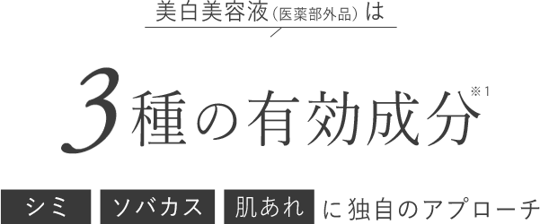 美白美容液（医薬部外品）は3種の有効成分