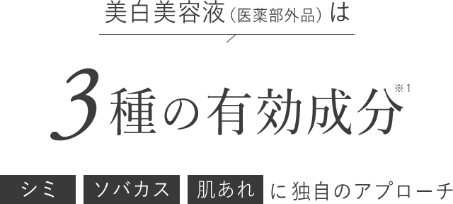 美白美容液（医薬部外品）は3種の有効成分