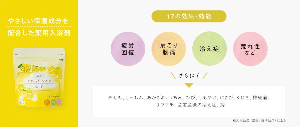 やさしい保湿成分を配合した薬用入浴剤