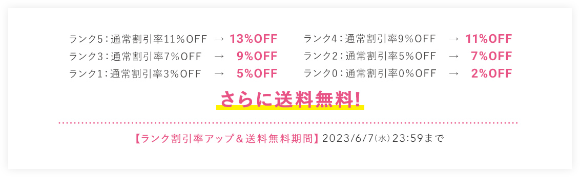 ランク割引2%アップ+送料無料！