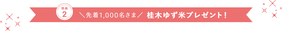 ＼先着1,000名さま／ 桂木ゆず米プレゼント！