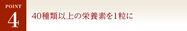 POINT4 40種類以上の栄養素を1粒に
