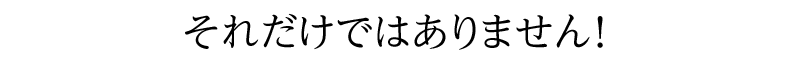 それだけではありません！